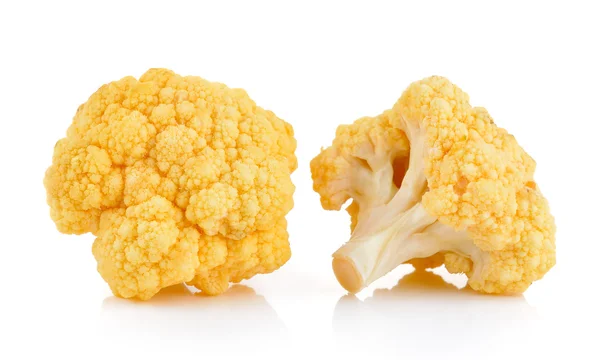 Yellow cauliflower on white background — Stock Photo, Image