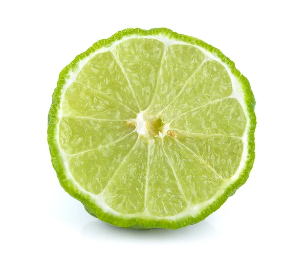 Bergamot beyaz arka plan üzerinde dilim — Stok fotoğraf