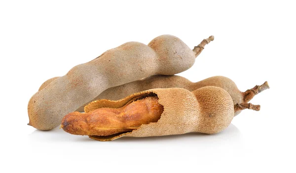 Beyaz arkaplanda tamarind — Stok fotoğraf