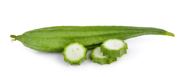 Fresh Angled luffa fruit on white background — Stock Photo, Image