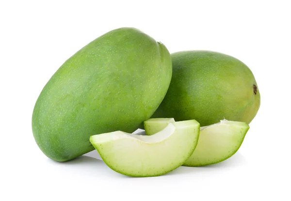 Mango verde sobre fondo blanco — Foto de Stock