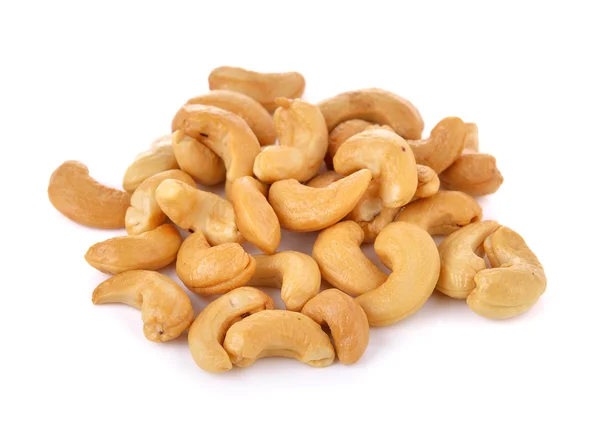 Cashewnüsse auf weißem Hintergrund — Stockfoto