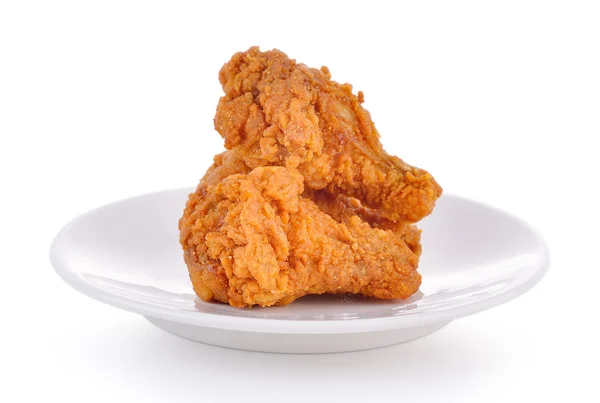 Gefrituurde kip op een bord — Stockfoto