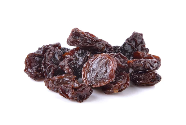 Raisins secs sur fond blanc — Photo