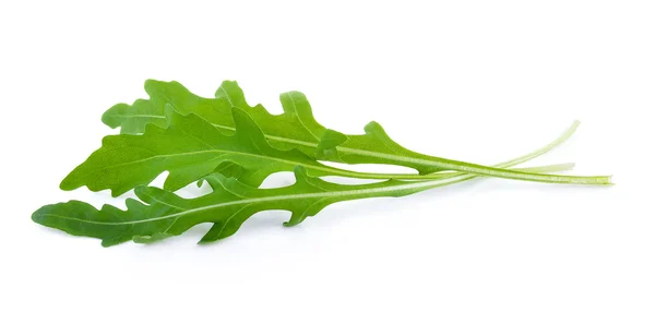 Salada de rúcula doce ou folhas de alface de foguete isoladas em ba branca — Fotografia de Stock