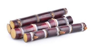 Beyaz arkaplanda şeker kamışı