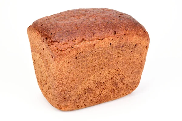 Буханка Домашнего Черного Хлеба Белом Фоне — стоковое фото