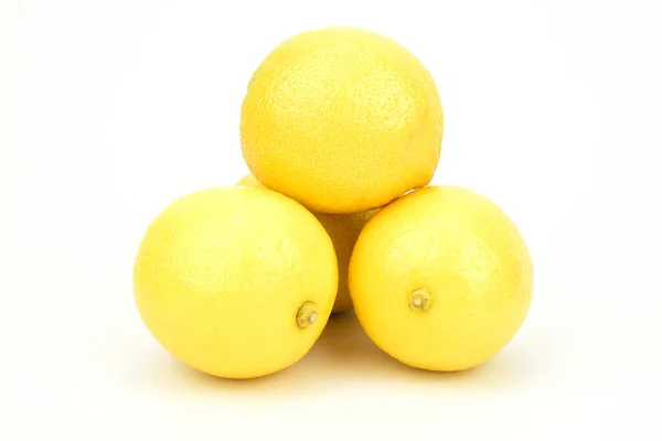 Slide Ripe Lemons Isolated White Background — Stock Photo, Image