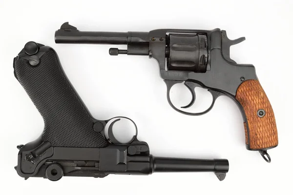 Deux Pistolets Répliques Versions Combat Armes Pneumatiques — Photo