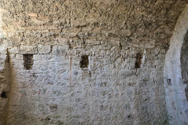 Superfície Parede Interior Com Uma Abóbada Semicircular Edifício Romano Antigo — Fotografia de Stock