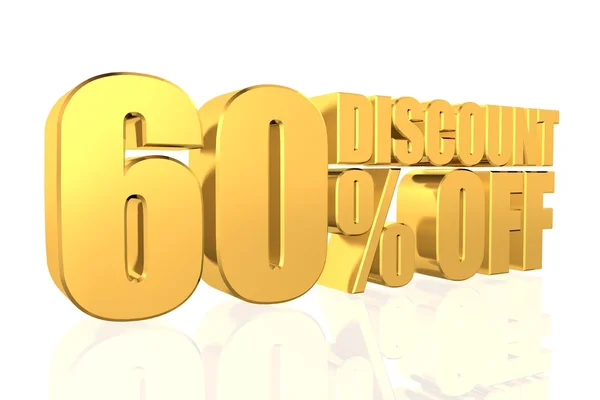 Discount 60 percent off. 3D illustration. — Stock Photo, Image