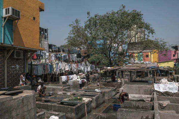 Dhobi Ghat Very South Colaba Mumbai Largest Open Air — Stock Photo, Image