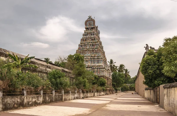 位于印度南部泰米尔纳德邦Tiruvidaimarutur的Mahalingeshwarasětemple Tiruvidaymarudur印度教神殿 供奉湿婆 免版税图库照片