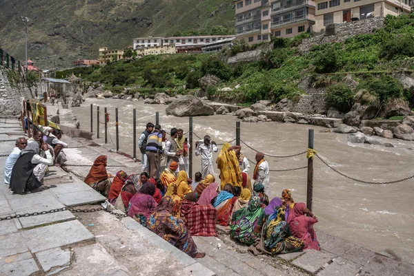 Badrinath Uma Cidade Sagrada Hindu Localizada Nas Colinas Garhwal Nas — Fotografia de Stock