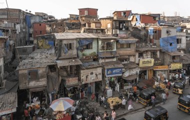 slums of mumbai the largest slums in Asia clipart