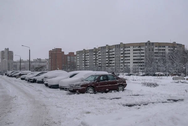 在雪地里 白俄罗斯首都明斯克市 — 图库照片