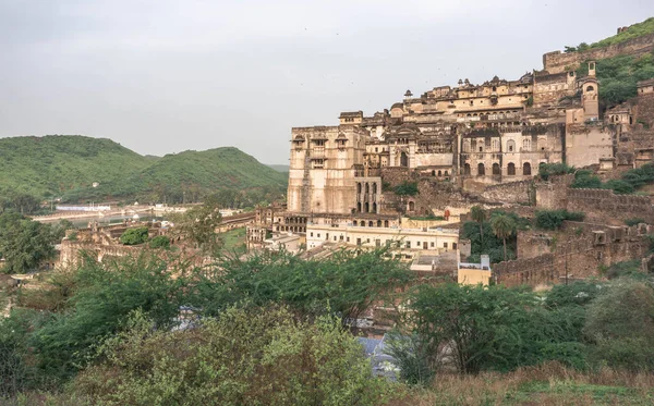 The 17th century Bundi Palace and wall paintings depicting the \