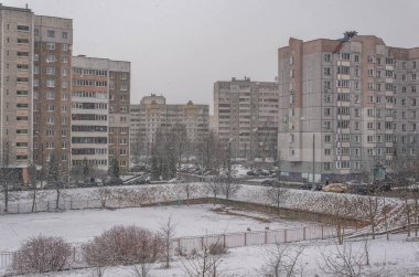 Minsk 'te yürüyüş manzaraları. Beyaz Rusya