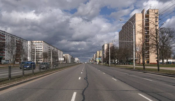 Pushkin Avenue Avenue Minsk Named Russian Writer Poet Pushkin — Stock Photo, Image