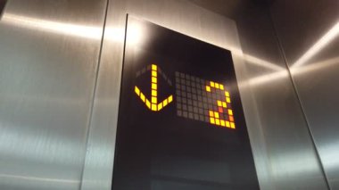 Asansörde görünen dijital ekranı kapat, aşağıya doğru bir okla hareket et.