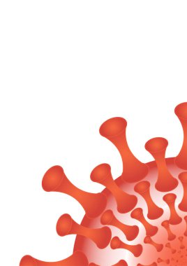 Coronavirus - beyaz arkaplanda izole et, format A4. Bir kitap, bir defter, bir sunum için kapak.