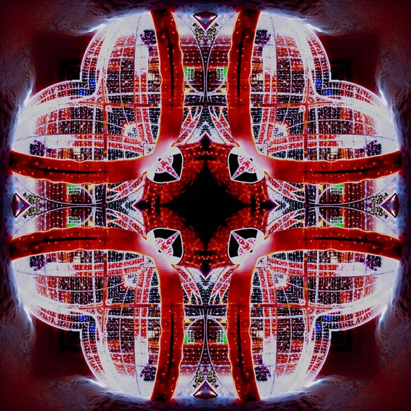 Abstract contrasting bright pattern - square, tiles, kaleidoscope - lights of the night city. Background for blog or website, textiles, packaging