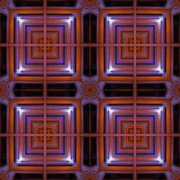 Patrón Abstracto Que Contrasta Brillante Cuadrado Azulejos Caleidoscopio Las Luces —  Fotos de Stock