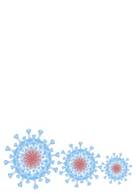 Coronavirus - beyaz arkaplanda izole et, format A4. Bir kitap, bir defter, bir sunum için kapak.