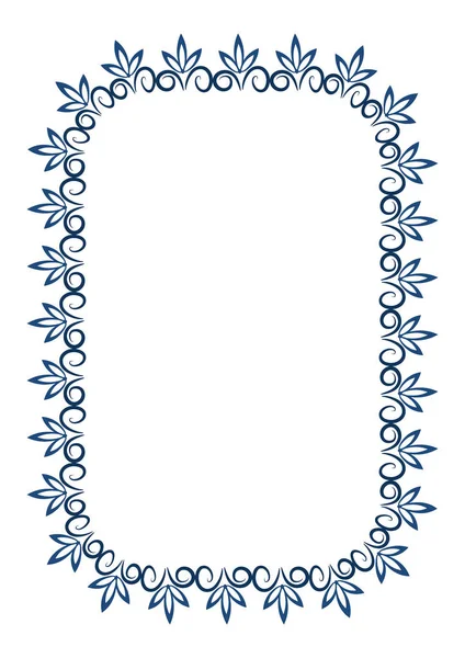 摘要图形是一种基于花边植物的框架 史黛琳两种颜色 白色和蓝色 门的镜子或门面的装饰 — 图库矢量图片