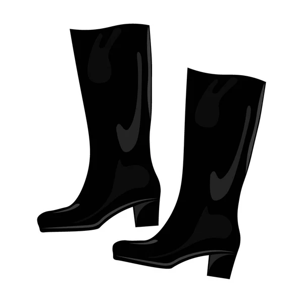 Illustration Auf Weißem Hintergrund Schwarzes Leder Oder Gummistiefel Auf Weißem — Stockvektor