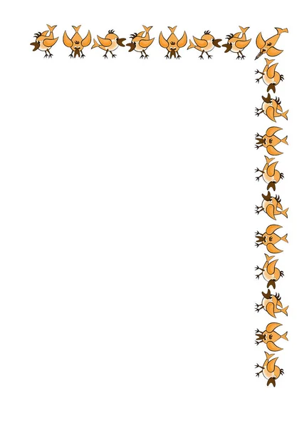 Стилізовані Птахи Дитяча Ілюстрація Візерунки Рамки Птахів Білому Тлі Обкладинка — стоковий вектор