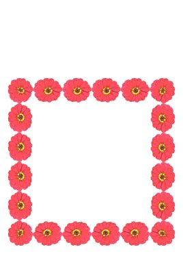 Çiçek motiflerinden oluşan parlak yaz çerçeveleri - Gerbera çiçekleri. Bir kitap, not defteri ya da kartpostal için. A4 biçimi dikey. Beyaz bir arkaplanda resim