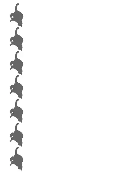 Рамка Вертикальному Аркуші Зроблена Котячих Силуетів Домашні Тварини Коти Мінімалізм — стоковий вектор