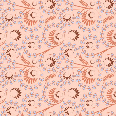 Kusursuz doku, kare arkaplanda desen - çiçekler ve yapraklar. Şekil verme. Web sitesi veya blog, duvar kağıdı, tekstil, ambalaj için arkaplan.