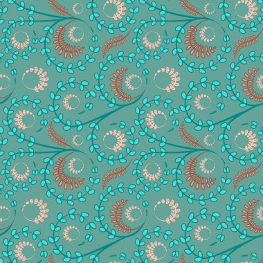 Kusursuz doku, kare arkaplanda desen - çiçekler ve yapraklar. Şekil verme. Web sitesi veya blog, duvar kağıdı, tekstil, ambalaj için arkaplan.