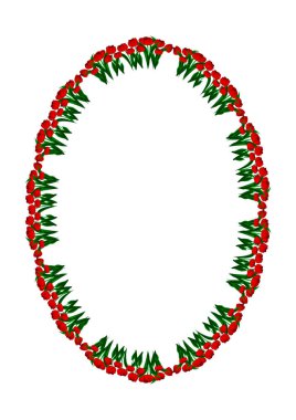 Frames of flowers. Illustration - red tulips. Cover for a book or notepad, postcard.