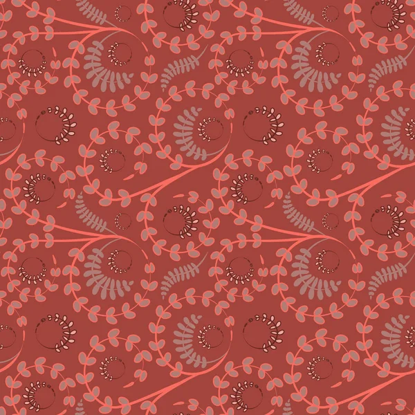 Nahtlose Textur Muster Auf Quadratischem Hintergrund Blumen Und Blätter Styling — Stockvektor