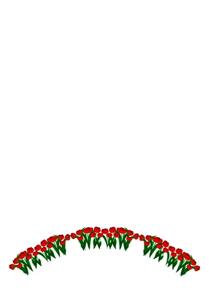 Рамки Цветов Иллюстрация Красные Тюльпаны Обложка Книги Блокнота Открытки — стоковый вектор