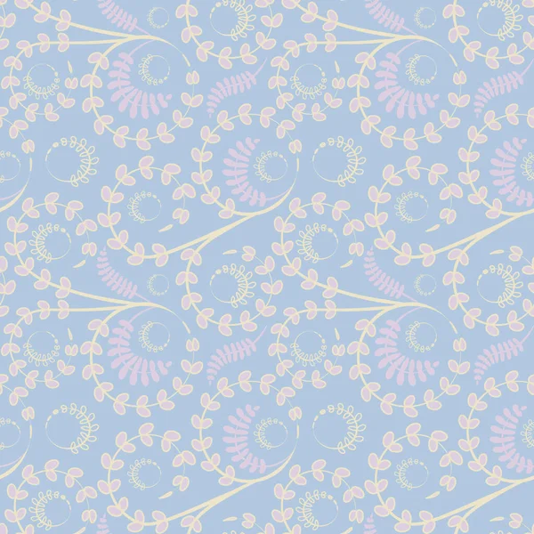 Textura Sem Emenda Modelo Contexto Quadrado Flores Folhas Estilo Fundo — Vetor de Stock