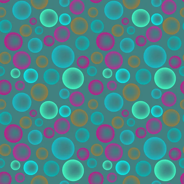 Nahtlose Textur Muster Auf Quadratischem Hintergrund Farbige Glaskugeln Oder Seifenblasen — Stockvektor