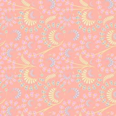 Kusursuz doku, kare arkaplanda desen - çiçekler ve yapraklar. Şekil verme. Web sitesi veya blog, duvar kağıdı, tekstil, ambalaj için arkaplan.