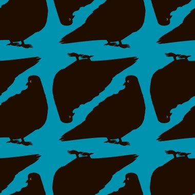 Kare arka plandaki pürüzsüz doku, güvercinler. Siluet Kuş. Web sitesi veya blog, duvar kağıdı, tekstil, ambalaj için arkaplan.