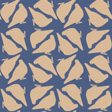 Kare arka plandaki pürüzsüz doku, güvercinler. Siluet Kuş. Web sitesi veya blog, duvar kağıdı, tekstil, ambalaj için arkaplan.