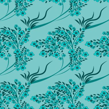 Japon illüstrasyonuna göre şekillendirme - çiçek açan bir ağacın çizimi, bahar, mevsimler. Sakura çiçek açıyor. Bitkiler. Web sitesi, blog, duvar kağıdı, tekstil, ambalaj için arka plan. Tasarım. Kusursuz doku, desen.