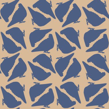 Kare arka plandaki pürüzsüz doku, güvercinler. Siluet Kuş. Web sitesi veya blog, duvar kağıdı, tekstil, ambalaj için arkaplan.