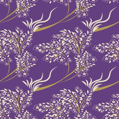 Japon illüstrasyonuna göre şekillendirme - çiçek açan bir ağacın çizimi, bahar, mevsimler. Sakura çiçek açıyor. Bitkiler. Web sitesi, blog, duvar kağıdı, tekstil, ambalaj için arka plan. Tasarım. Kusursuz doku, desen.