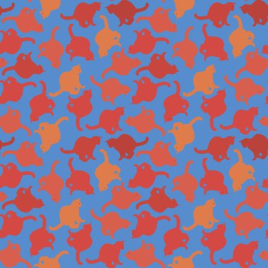 Kusursuz doku ya da sonsuz desen. Renkli kediler. Duvar kağıdı, site ya da blog için arka plan, tekstil, ambalaj. Evcil hayvanlar, kediler.