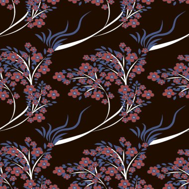 Japon illüstrasyonuna göre şekillendirme - çiçek açan bir ağacın çizimi, bahar, mevsimler. Sakura çiçek açıyor. Bitkiler. Web sitesi, blog, duvar kağıdı, tekstil, ambalaj için arka plan. Tasarım. Kusursuz doku, desen.