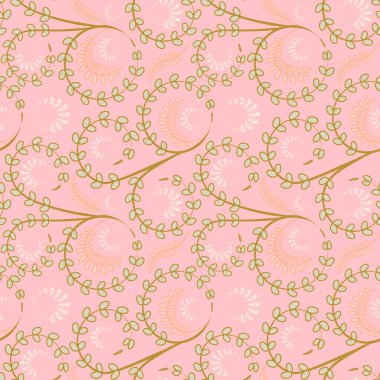 Kusursuz doku, kare arkaplanda desen - çiçekler ve yapraklar. Şekil verme. Web sitesi veya blog, duvar kağıdı, tekstil, ambalaj için arkaplan.