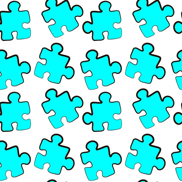 Illustratie Naadloze Textuur Patroon Puzzels Minimalisme Pastiche Achtergrond Van Een — Stockvector